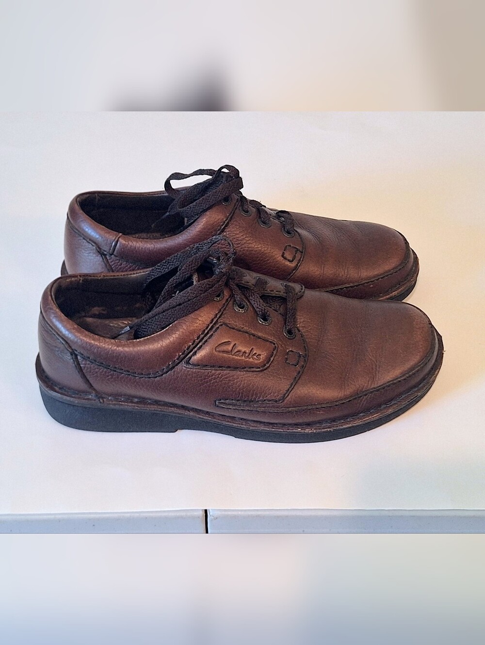 Clarks Nature II Leather Oxfords Derbys Brown Lace Up Size 9.5W